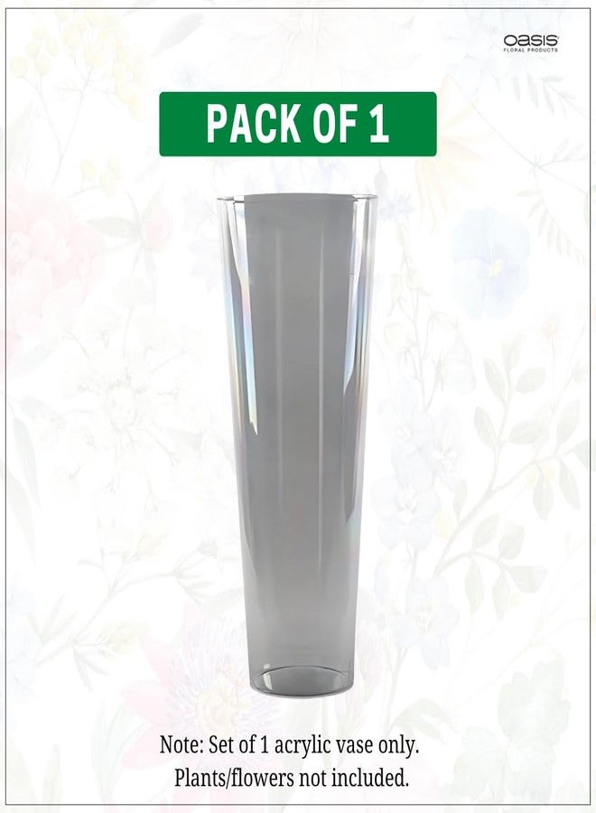 Oasis Decorative Acrylic Unbreakable Classic Flower Vases for Table Centerpiece, Home Decor, Floral Arrangement, Office, Events, Gifting & More - Conical Clear - Image 2